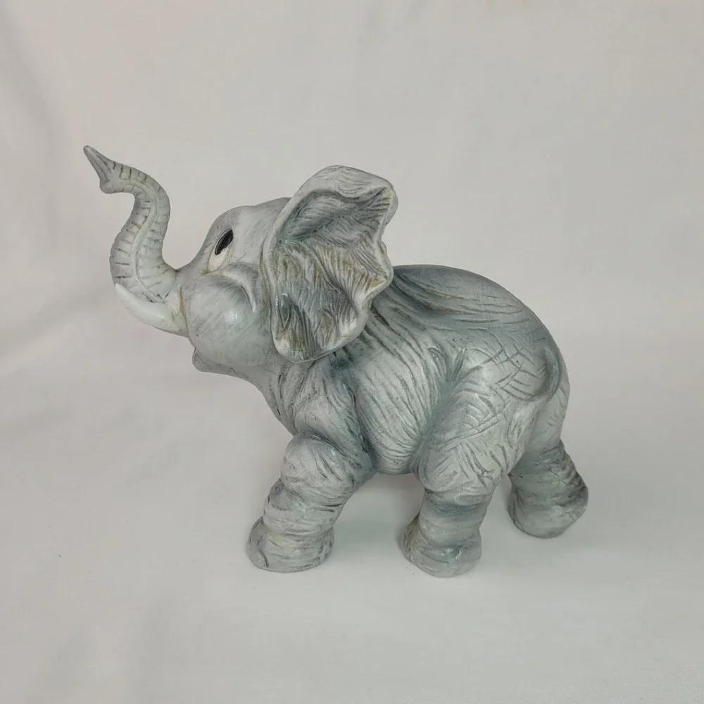 Vintage Andrea by Sadek Gray Ceramic Baby Elephant Figurine